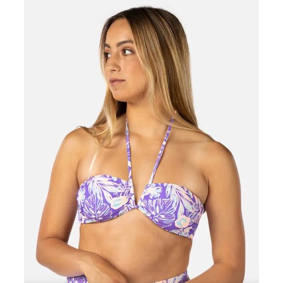 Rip Curl: Palm Party Halter Bikini Top Purple NWT Size Medium - Picture 2 of 10